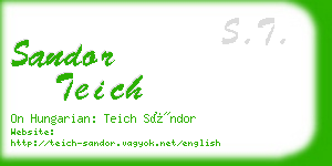 sandor teich business card